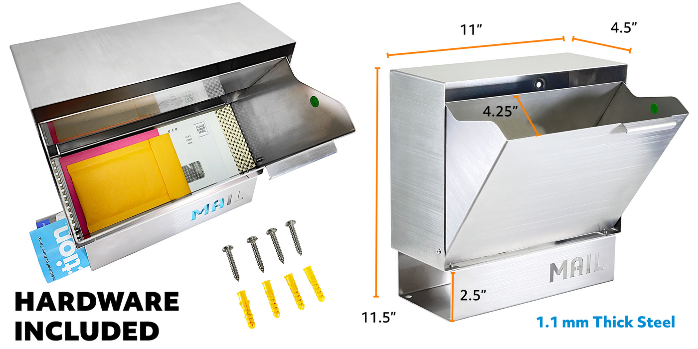 D32 - Stainless Steel Dropbox with Newspaper Holder