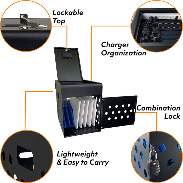 C8-H - Locking Charging Cabinet for Chromebooks, iPads, and Laptops