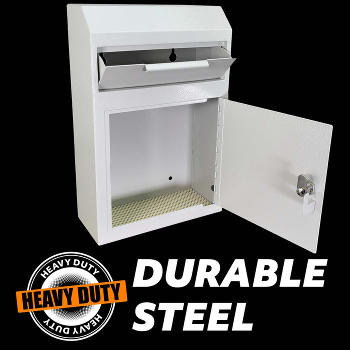 D02W - Wall Mounted Drop Box Depository Safe (Gray)