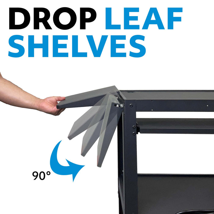 AVJM - Steel Frame AV Cart with Drop Leaves and Keyboard Tray