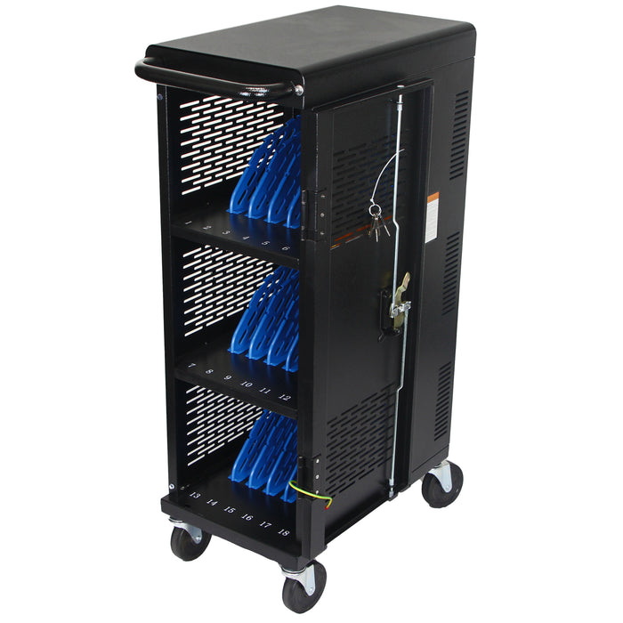 C18-H - Fully Assembled 18-Unit Charging Cart (Black)