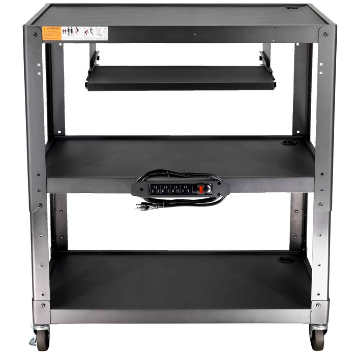 AVJL - Extra Large Steel Frame AV Cart with Keyboard Tray