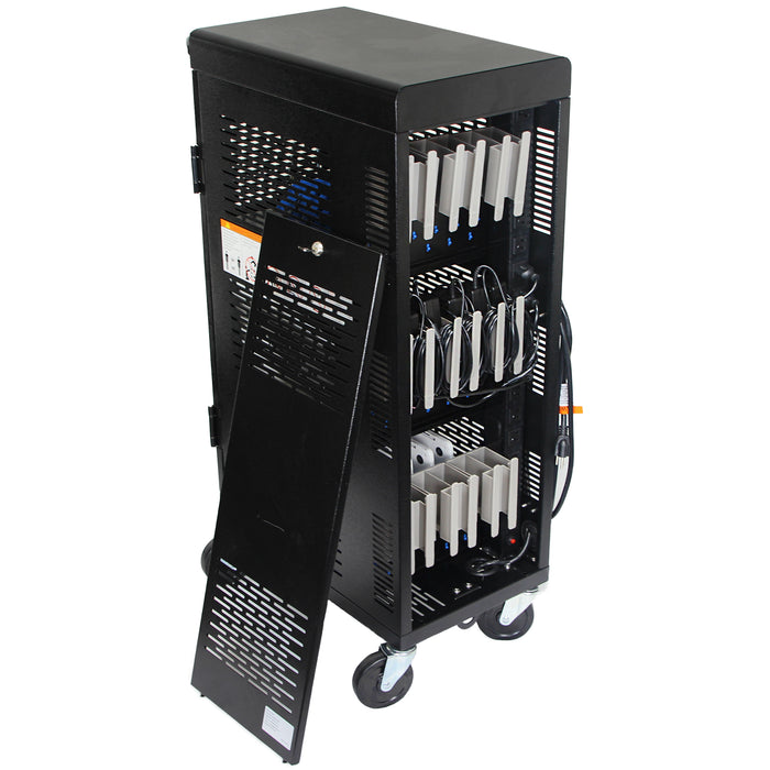 C18-H - Fully Assembled 18-Unit Charging Cart (Black)