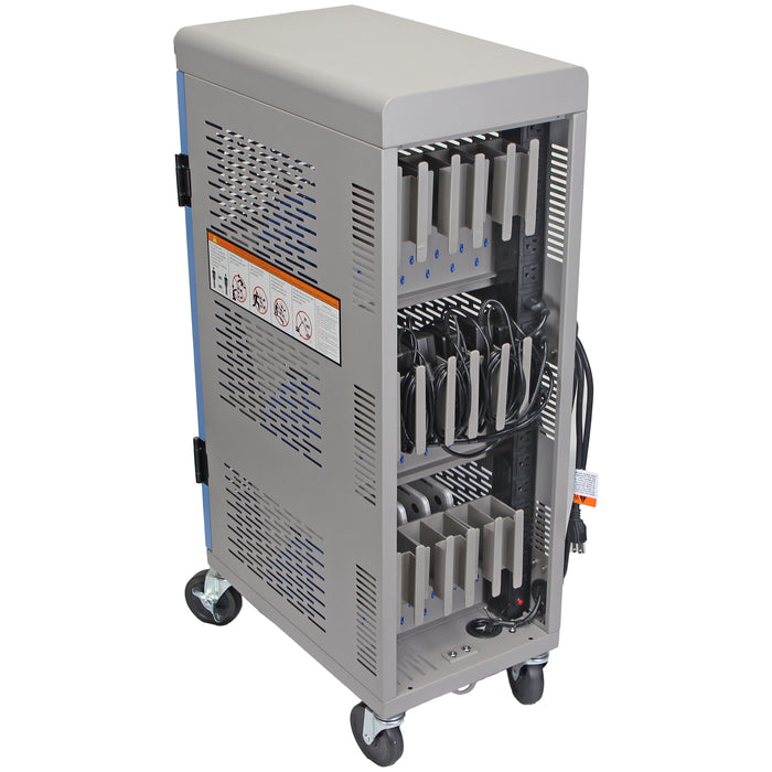 C18-T - Fully Assembled 18-Unit Charging Cart (Blue/Gray)