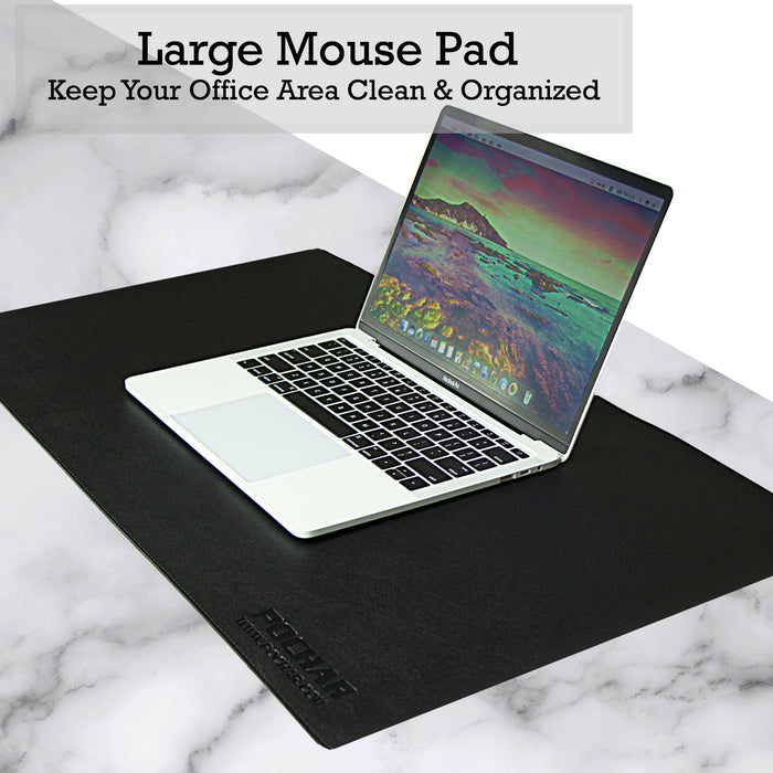 PD1-BLK - Dual Sided PU Leather Desk Pad (Black)