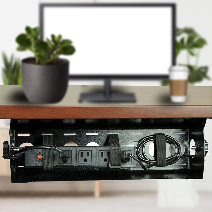 POCHAR-DR3-15-inch-Under-Desk-Cable-Management-Tray