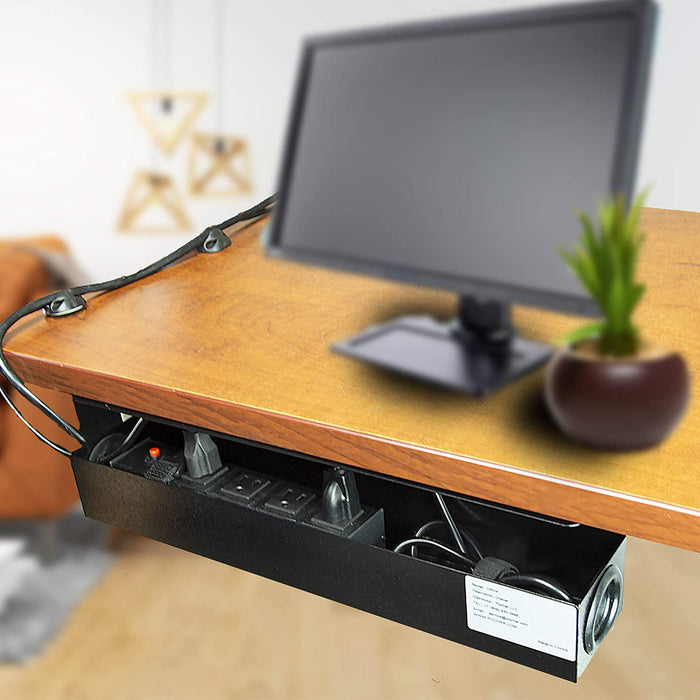 POCHAR-DR4-16-inch-Under-Desk-Cable-Management-Tray