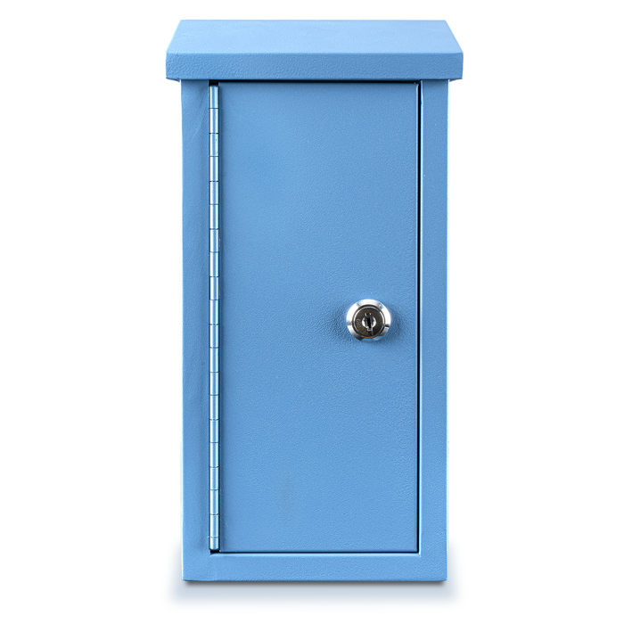 Pochar Outdoor Large Key Drop Box - Commercial Grade Heavy-Duty Storage Box - Safe & Secure Parcel & Packages - for Home & Business Use | 6.125‘‘Lx3’’Dx12‘'H (Blue)