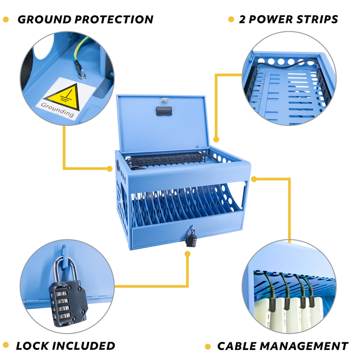CCB16S - 16-Unit Charging Cabinet with Combination Lock