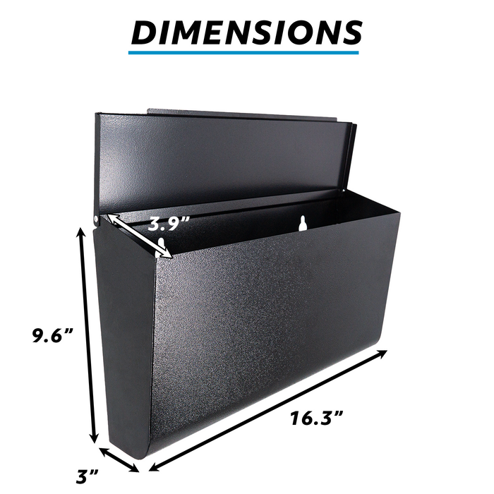 D5-H - Galvanized Steel Modern Black Metal Mailbox