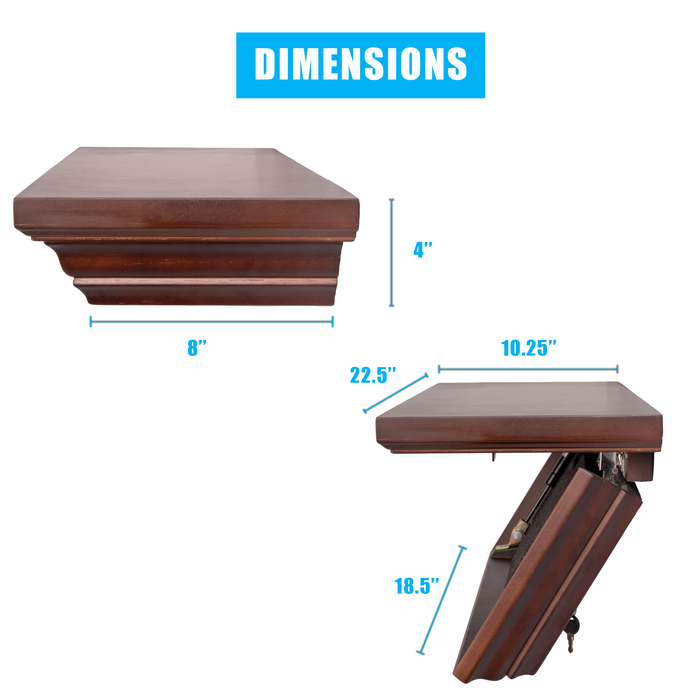 G30 - Compact Gun Shelf with Trap Door, Compact Gun Storage with Key Lock, Easy Installation, Secure & Safe Hidden Concealment Compartment with Gun Storage Boxs | 22.5''L x 10.25''W x 4''D