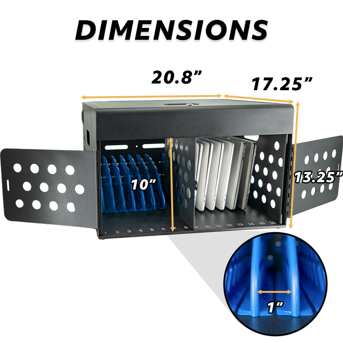 C16B-H - Locking Charging Cabinet for Chromebooks, iPads, and Laptops