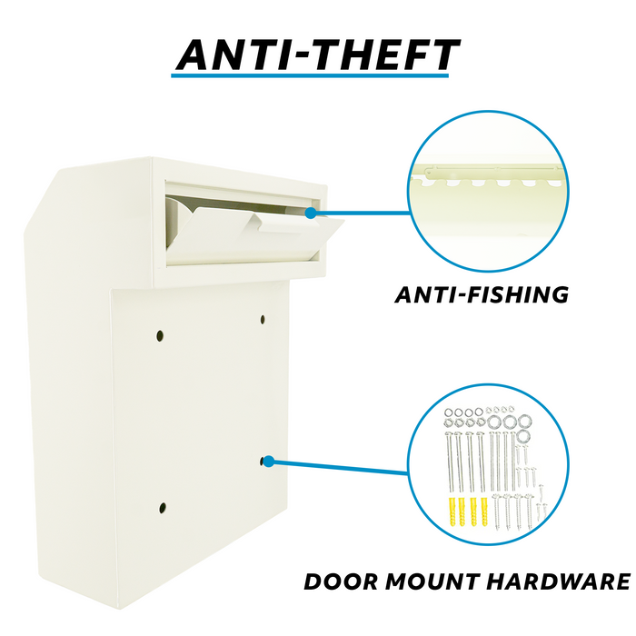 D1C-W - Through the Door Locking Mailbox with Rainproof Design (Beige)