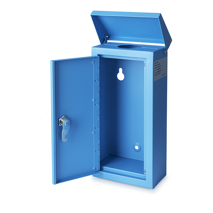 Pochar Outdoor Large Key Drop Box - Commercial Grade Heavy-Duty Storage Box - Safe & Secure Parcel & Packages - for Home & Business Use | 6.125‘‘Lx3’’Dx12‘'H (Blue)