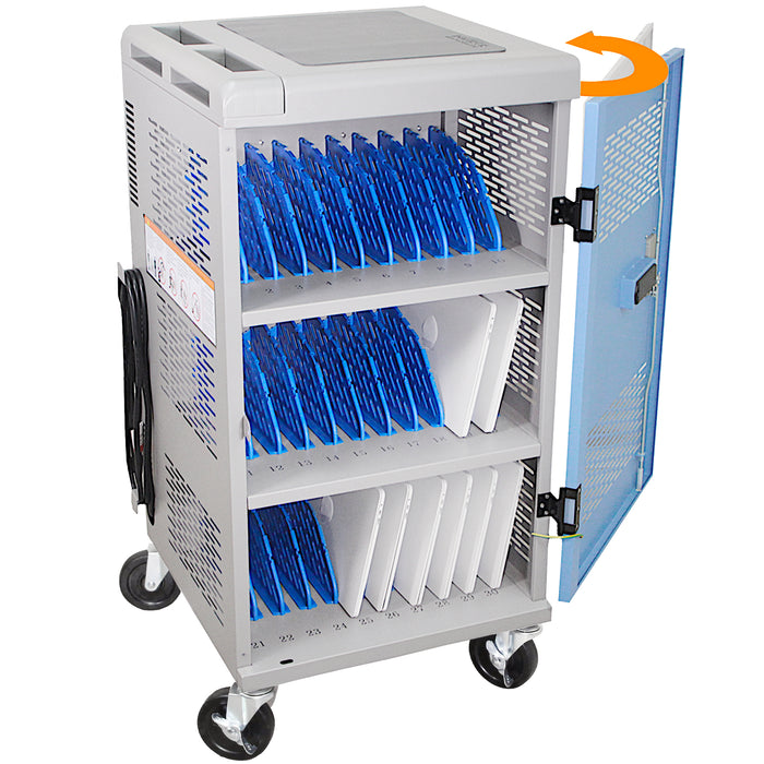 C30B-T - Fully Assembled 30-Unit Charging Cart with Electronic Keypad