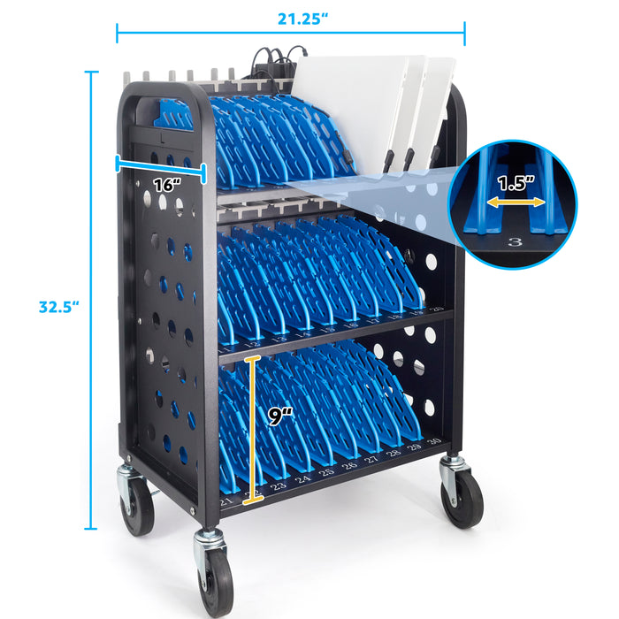 C30D-H - Open Charging Cart for 30 Chromebook