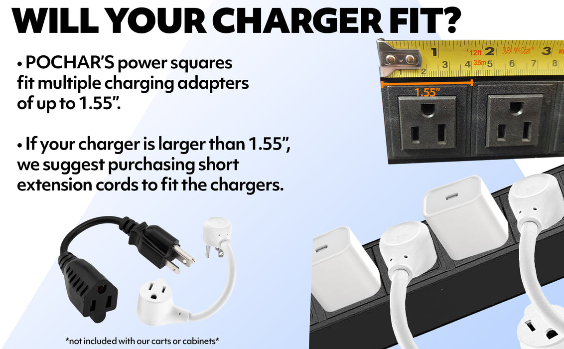 C18-T - Fully Assembled 18-Unit Charging Cart (Blue/Gray)