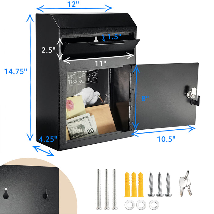 D02LH - Large Wall Mount Drop Box Depository Safe