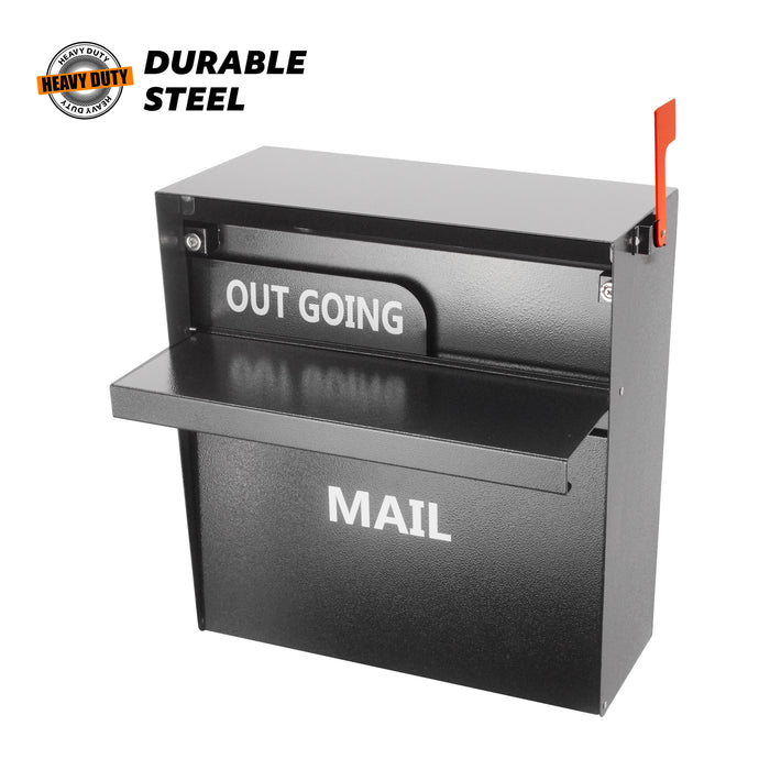 D03H - Rainproof Wall Mount Mailbox with Outgoing Mail Flag and Holder