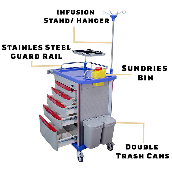 ET-01 - Medical Crash Cart with Emergency Accessory