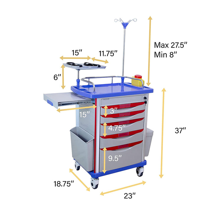 ET-01 - Medical Crash Cart with Emergency Accessory