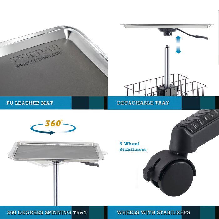 Q5T - Pneumatic Stainless Steel Tray Cart with Baskets