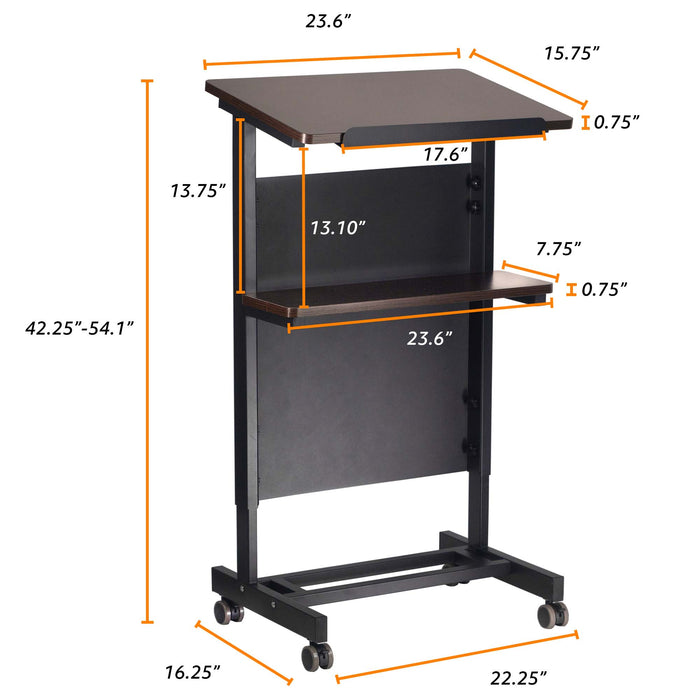 T7H - Levida Height Adjustable Mobile Rolling Lectern