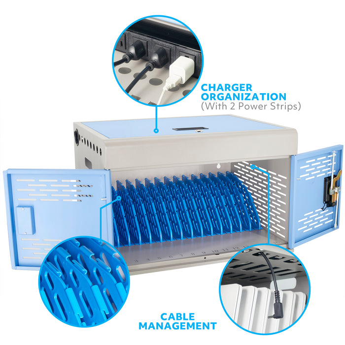 Y816ASB - Wall Mount 16-Unit Charging Cabinet