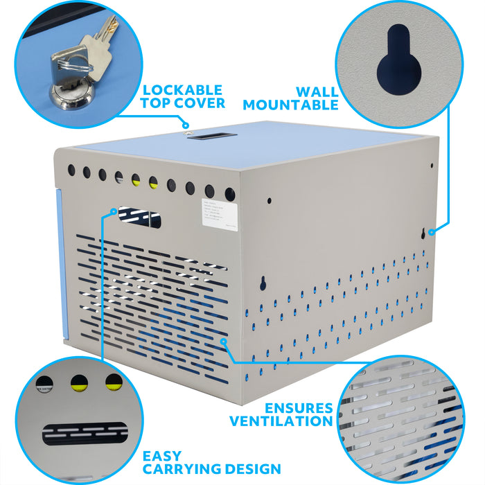 Y816ASB - Wall Mount 16-Unit Charging Cabinet