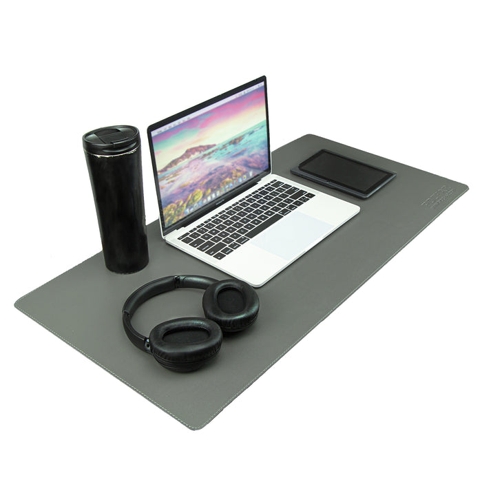 POCHAR-PD1-Gray-PU-Leather-Desk-Mat-Double-Sided-Large-Desk-Blotter