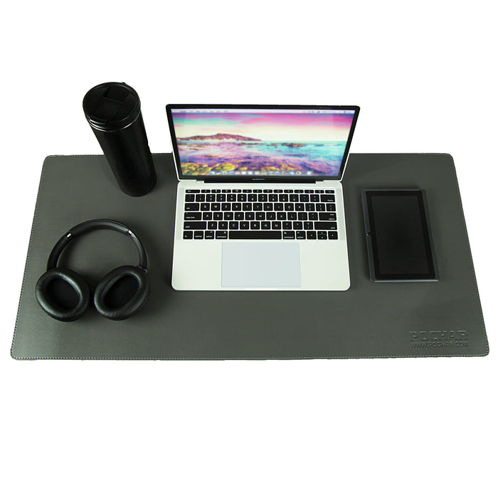PD1-GRY - Dual Sided PU Leather Desk Pad (Gray)