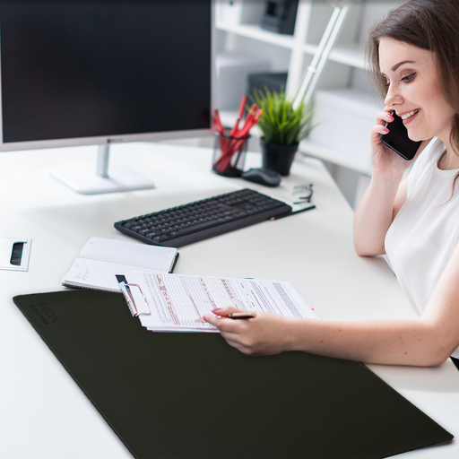 POCHAR-PD1-Black-PU-Leather-Desk-Mat-Double-Sided-Large-Desk-Blotter